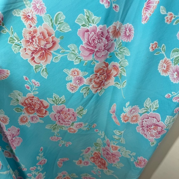 Vintage La Vie en Rose Blue Floral Y2K 90s Slip Style Maxi Dress Size L - Picture 5 of 13
